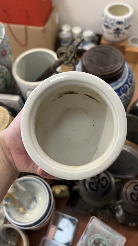 古玩陶瓷民國白釉香爐拍賣，當前價格299元
