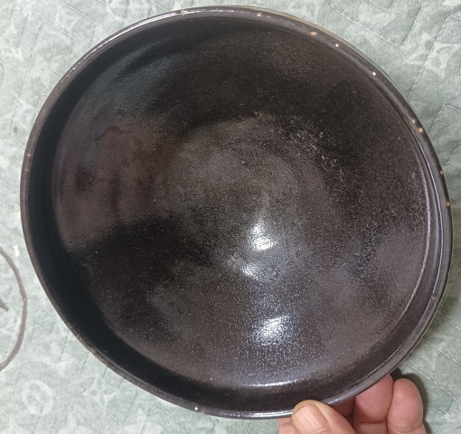 古玩陶瓷美品元代黑釉折沿大碗拍賣，當前價格800元
