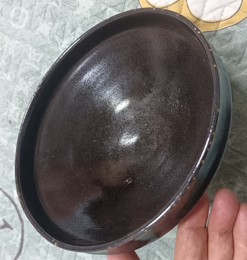 古玩陶瓷美品元代黑釉折沿大碗拍賣，當前價格800元