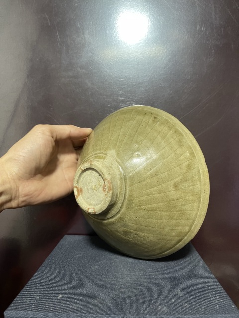古玩陶瓷五代青釉劃花斗笠碗拍賣，當前價格6880元