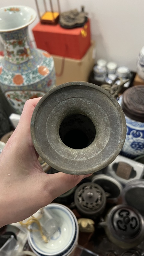 古玩雜項(xiàng)清末銅花弧拍賣(mài)，當(dāng)前價(jià)格199元