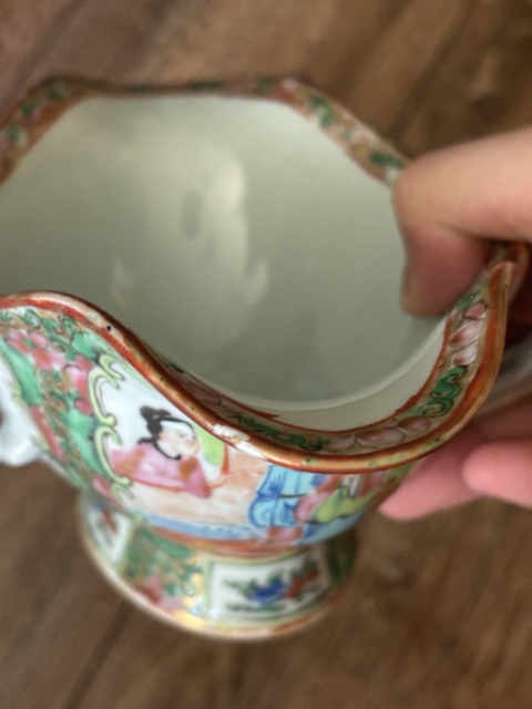 古玩陶瓷廣彩人物故事紋雙耳杯拍賣，當前價格2300元