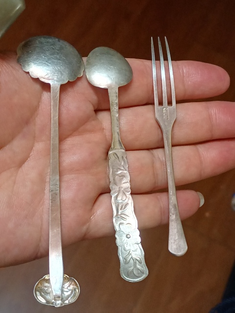 古玩雜項晚清民國銀質餐具拍賣，當前價格1580元