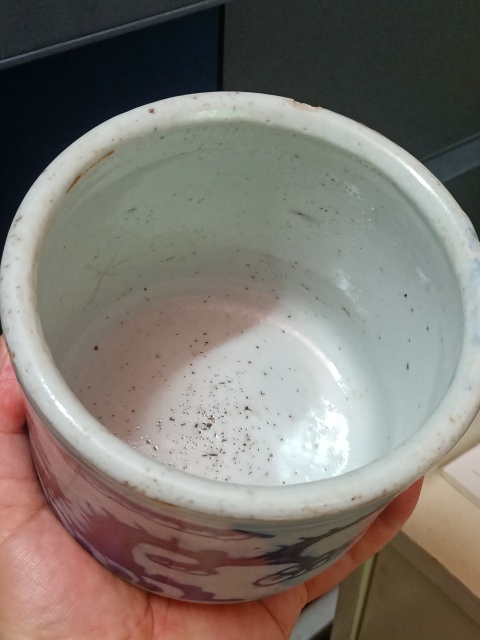 古玩陶瓷晚清青花趕珠龍紋筒式爐拍賣,當前價格980元