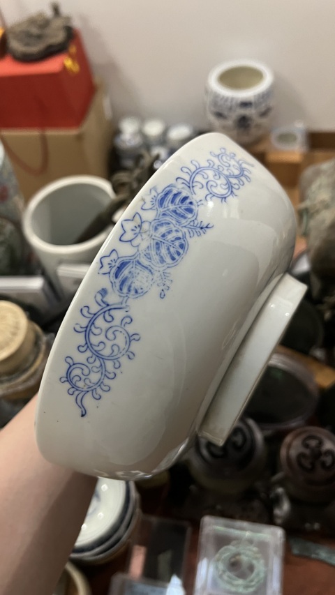 古玩陶瓷民國青花碗拍賣，當(dāng)前價(jià)格299元