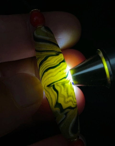 古玩玉器百年.斑馬紋琉璃珠拍賣，當(dāng)前價(jià)格680元