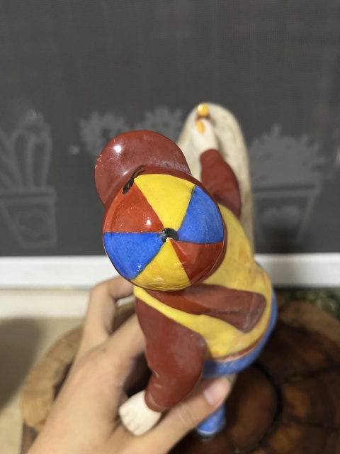 古玩陶瓷放鞭炮圖塑像拍賣，當前價格360元