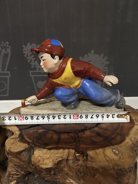 古玩陶瓷放鞭炮圖塑像拍賣，當前價格360元