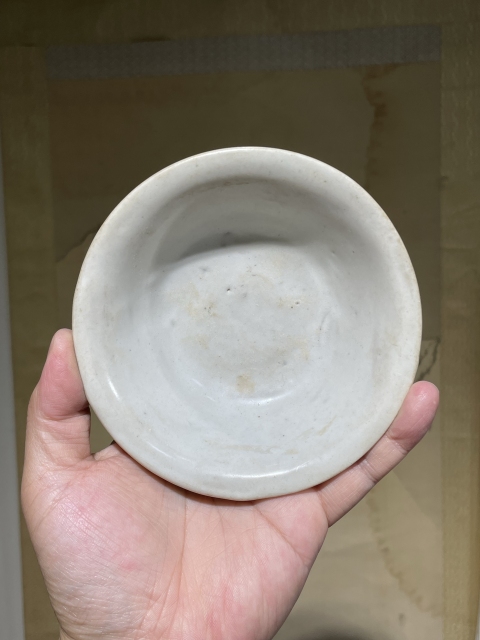 古玩陶瓷明空白期甜白釉折沿洗拍賣，當前價格880元