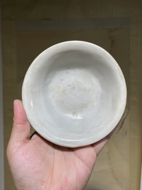 古玩陶瓷明空白期甜白釉折沿洗拍賣，當前價格880元
