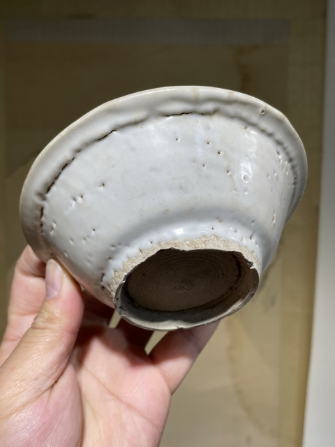 古玩陶瓷明空白期甜白釉折沿洗拍賣，當前價格880元