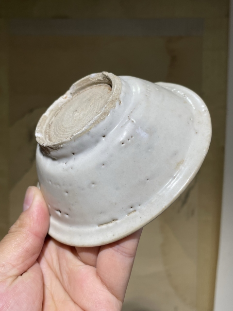 古玩陶瓷明空白期甜白釉折沿洗拍賣，當前價格880元