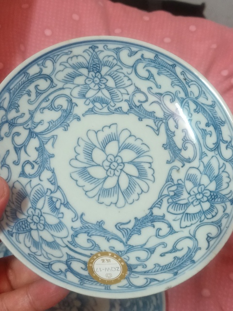 古玩陶瓷清中期青花淡描花卉紋盤一對拍賣,當前價格1280元