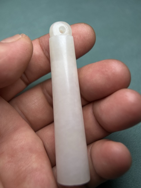 古玩玉器清代白玉翎管拍賣，當(dāng)前價(jià)格16800元