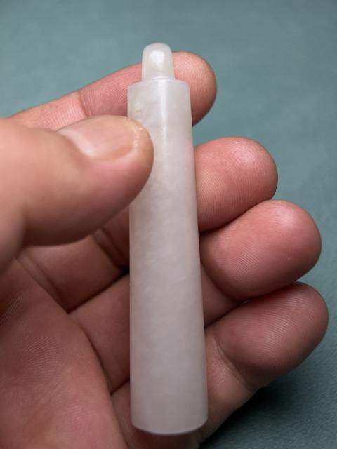 古玩玉器清代白玉翎管拍賣，當(dāng)前價(jià)格16800元
