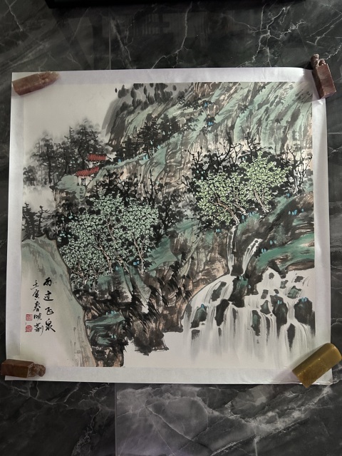 古玩字畫劉曉莉《雨過飛泉》拍賣，當前價格788元