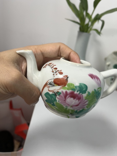古玩陶瓷光緒花鳥紋執壺拍賣,當前價格788元