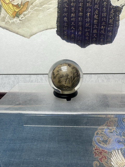 古玩陶瓷創匯精品山水紋內畫水晶球拍賣，當前價格89元