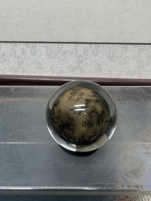 古玩陶瓷創匯精品山水紋內畫水晶球拍賣，當前價格89元