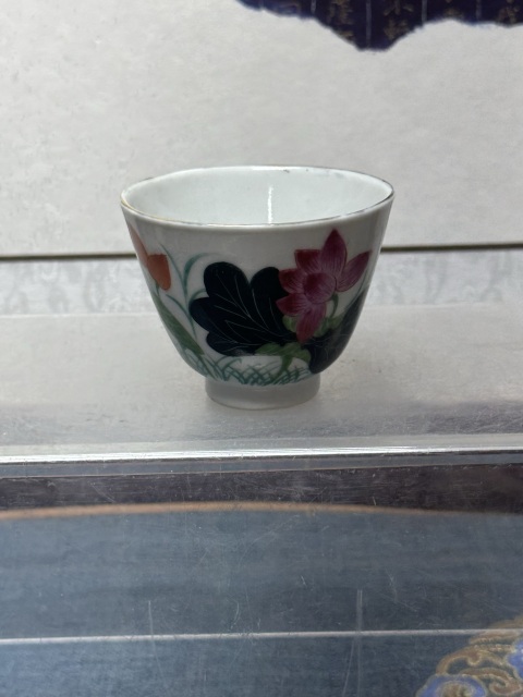 古玩陶瓷民國精品細路荷花粉彩杯拍賣，當前價格690元