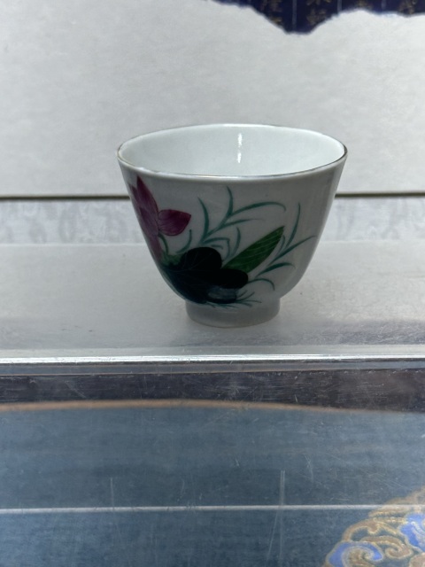 古玩陶瓷民國精品細路荷花粉彩杯拍賣，當前價格690元