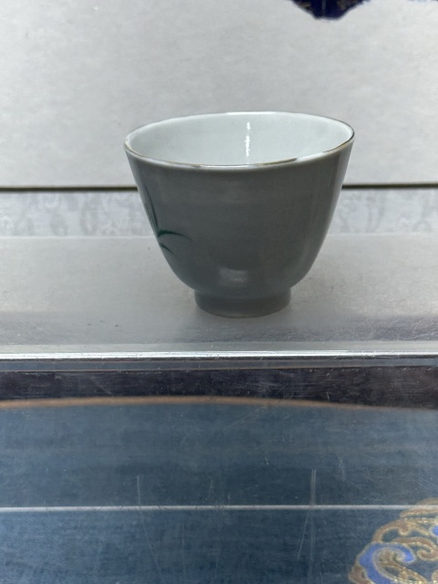 古玩陶瓷民國精品細路荷花粉彩杯拍賣，當前價格690元
