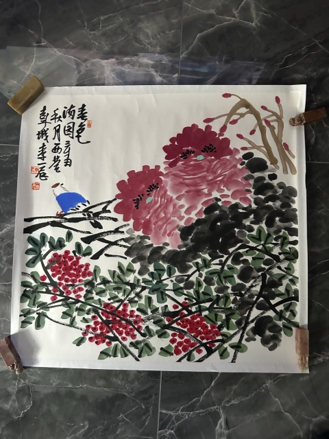 古玩字畫李一辰款寫意花鳥拍賣,當前價格988元