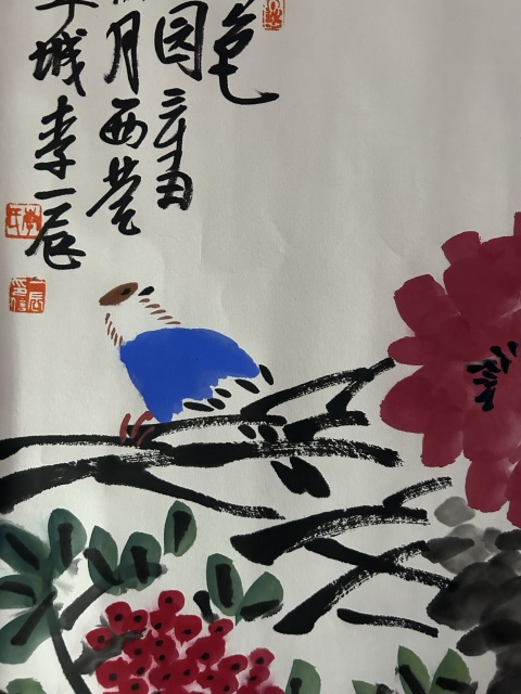 古玩字畫李一辰款寫意花鳥拍賣,當前價格988元