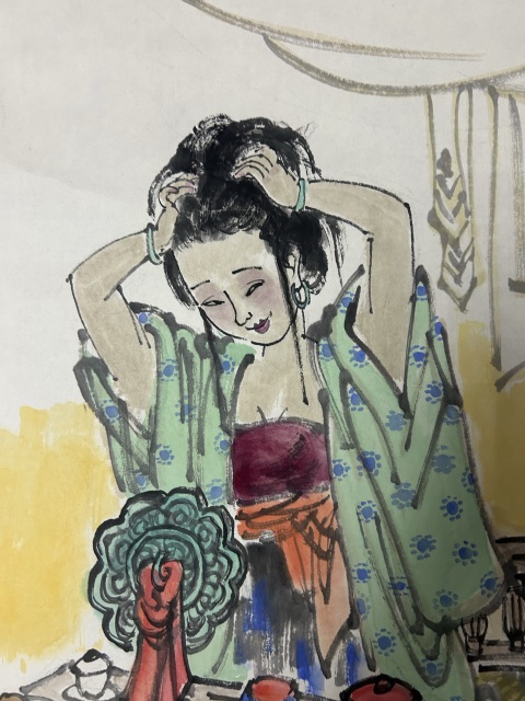 古玩字畫楊濟淮《佳人有約》人物拍賣,當前價格655元