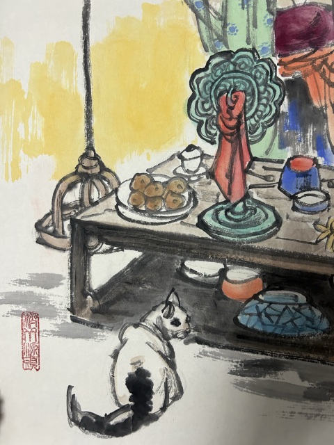 古玩字畫楊濟淮《佳人有約》人物拍賣,當前價格655元