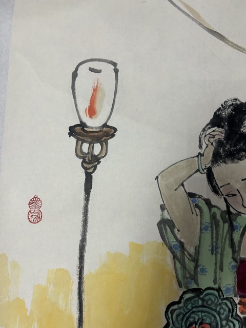 古玩字畫楊濟淮《佳人有約》人物拍賣,當前價格655元