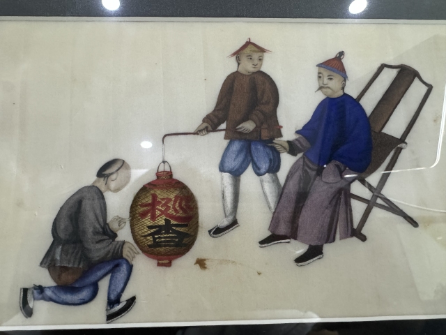 古玩字畫清末民初廣州十三行通草畫拍賣,當前價格3000元