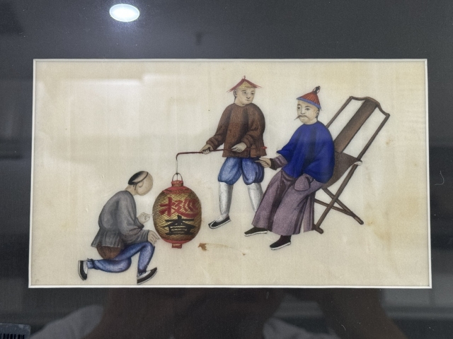 古玩字畫清末民初廣州十三行通草畫拍賣,當前價格3000元