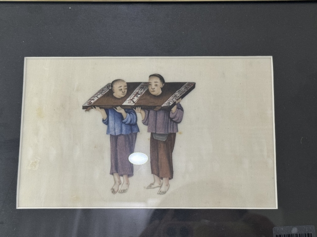 古玩字畫清末民初廣州十三行通草畫拍賣,當前價格3000元