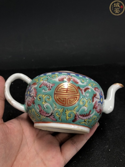 古玩陶瓷（保真卡）祝壽祝婚題材清粉彩龍鳳茶壺拍賣，當前價格3888元