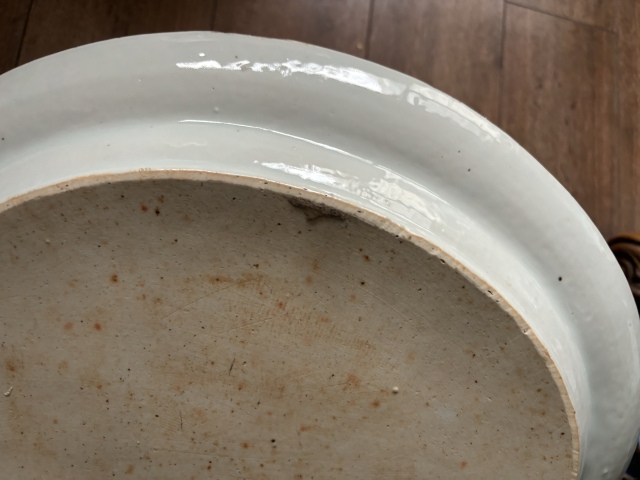 古玩陶瓷清中期青花亭臺樓閣山水紋盤拍賣，當前價格6600元