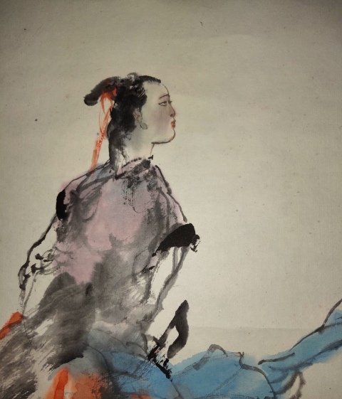 古玩字畫寧夏美協名譽住席胡正偉《戈壁牧駝》拍賣,當前價格4500元