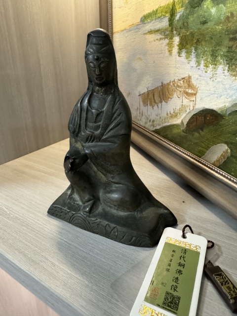 古玩銅器清、觀音造像（聞得證書）拍賣，當前價格2690元
