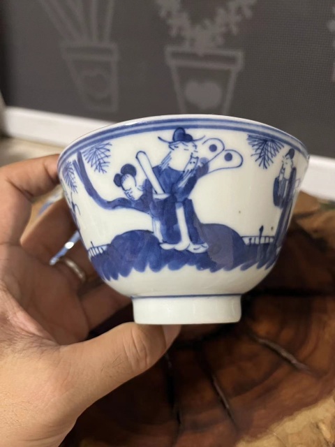 古玩陶瓷青花三星高照紋蓋碗拍賣，當前價格1980元