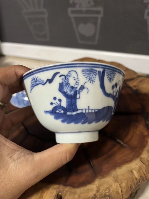 古玩陶瓷青花三星高照紋蓋碗拍賣，當前價格1980元