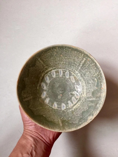 古玩陶瓷越窯青瓷出筋大碗拍賣，當前價格4600元