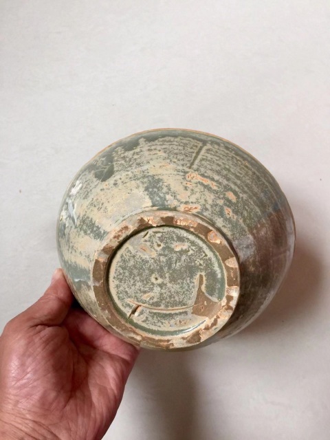 古玩陶瓷越窯青瓷出筋大碗拍賣，當前價格4600元