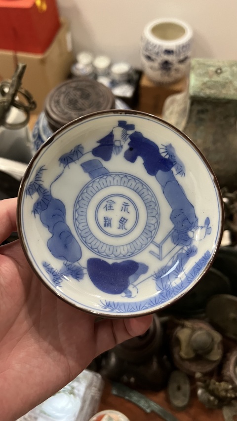 古玩陶瓷民國青花盤拍賣,當前價格199元