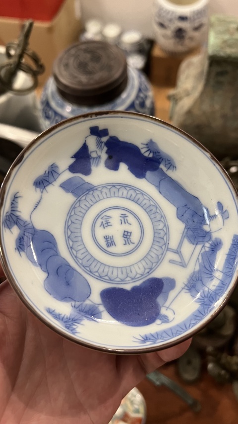 古玩陶瓷民國青花盤拍賣,當前價格199元