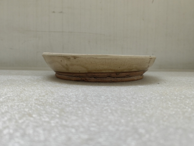 古玩陶瓷磁州窯白地黑花盤拍賣,當前價格680元
