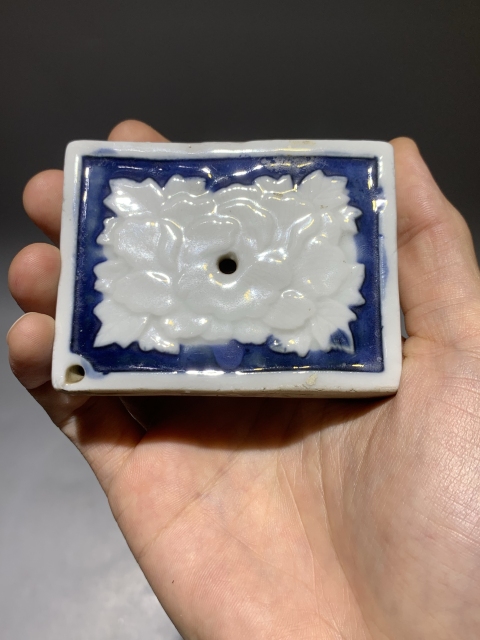 古玩陶瓷清代青花方形硯滴拍賣，當前價格3000元