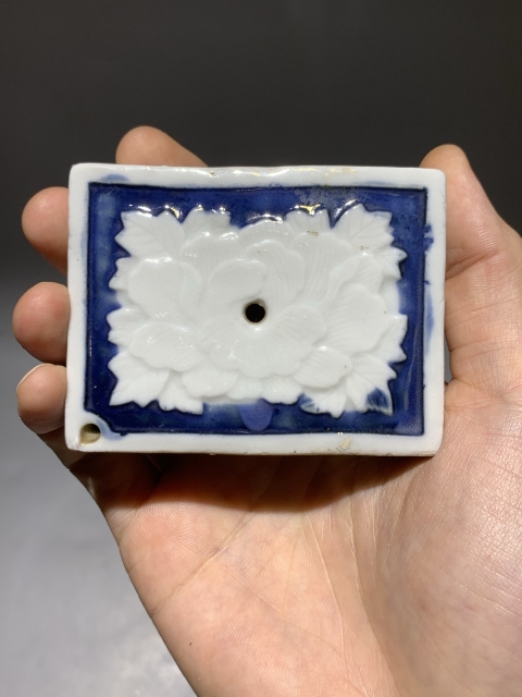 古玩陶瓷清代青花方形硯滴拍賣，當前價格3000元