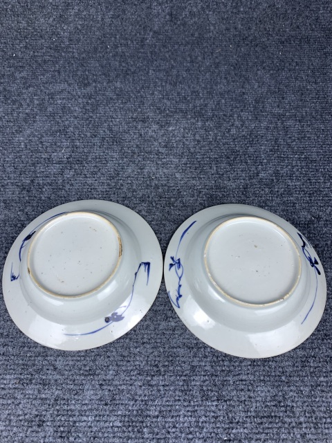 古玩陶瓷青花花卉紋盤一對拍賣,當前價格2288元