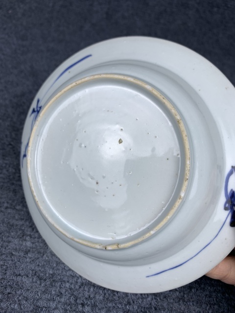 古玩陶瓷青花花卉紋盤一對拍賣,當前價格2288元