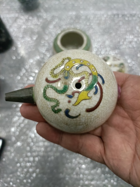 古玩陶瓷哥釉五彩文房器三件拍賣，當前價格2888元